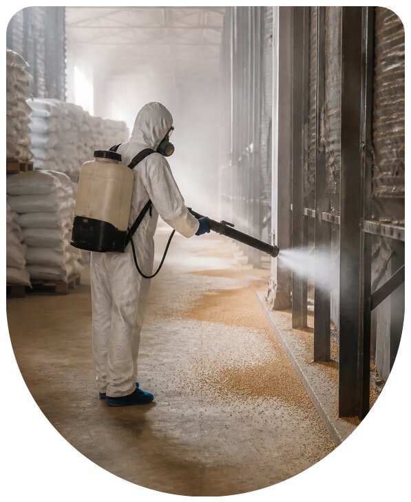 Профессиональная дезинсекция зернового склада в Камышине
